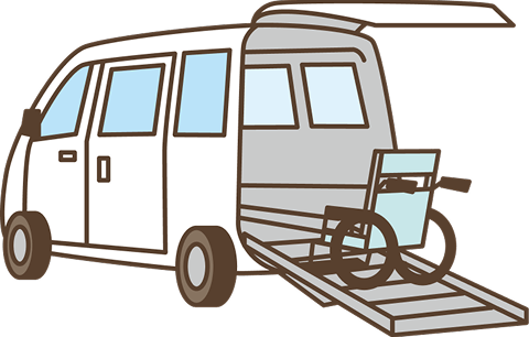 車椅子を乗せる車のイラスト